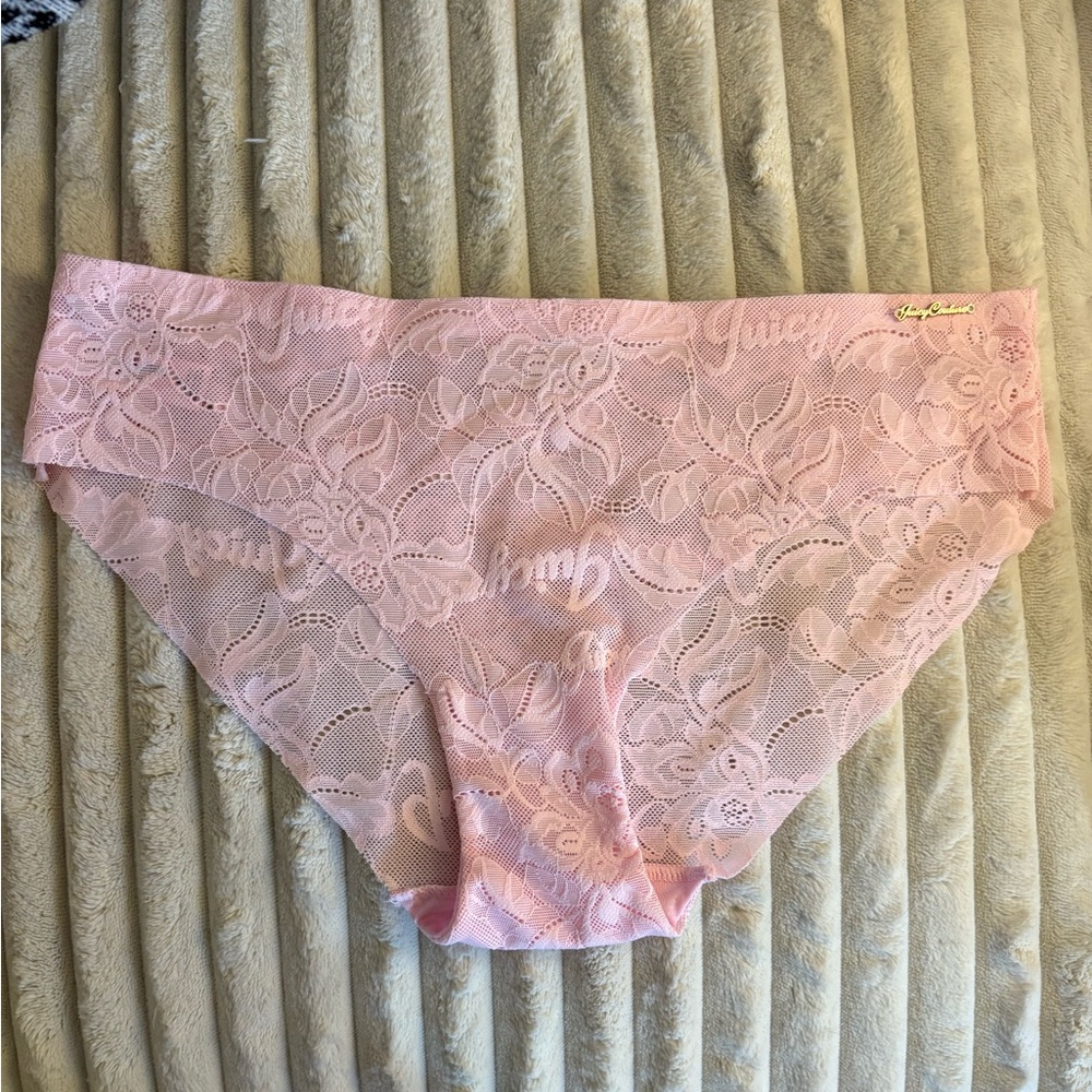 Juicy Couture Bubblegum Pink Floral Lace Panties